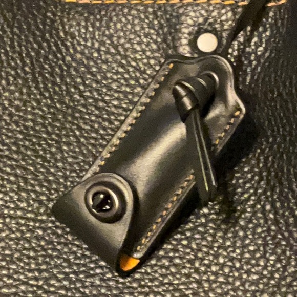 Coach Rogue EXCELLENT USED Handbag Black Pebbled Leather Tote Bag RG -20315 - Picture 11 of 16